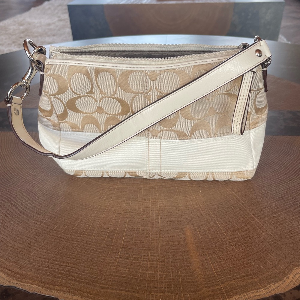 Coach CC beige and cream small handbag